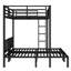 Lit superposé simple au-dessus de simple et simple pour 3 personnes, lit simple superposé au dessus de simple et simple en métal, noir-977142817