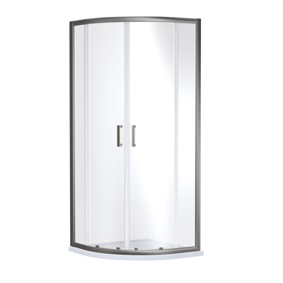 Bayswater 900mm Brushed Pewter Framed Shower Enclosure