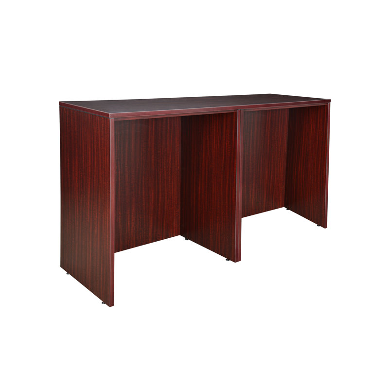 Nebih Stand Up Side to Side Desk/ Desk, Mahogany