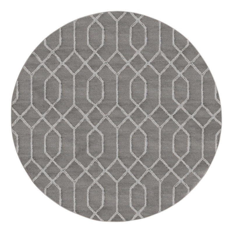 Geometric Area Rug, Round 160cm