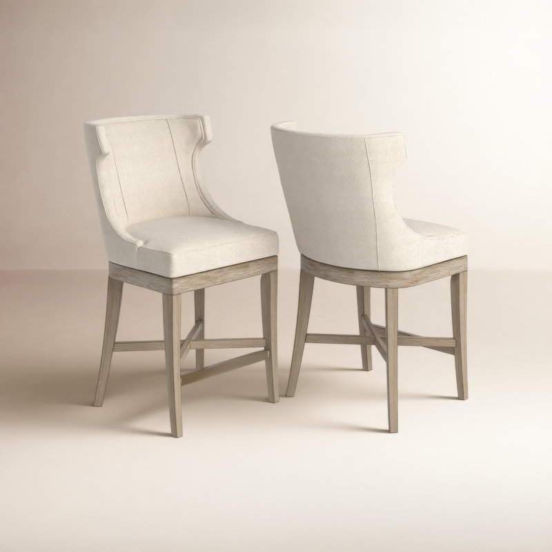 Tabouret de comptoir pivotant Carson, Crème, crème, 1