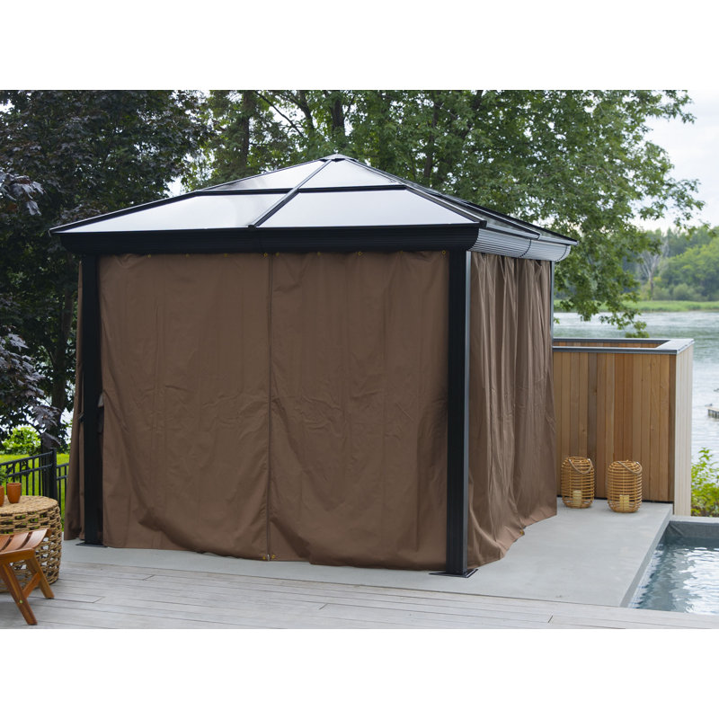 Venus - Gazebo 10x12 Toit de polycarbonate, 14 pi x 10 pi, Brun