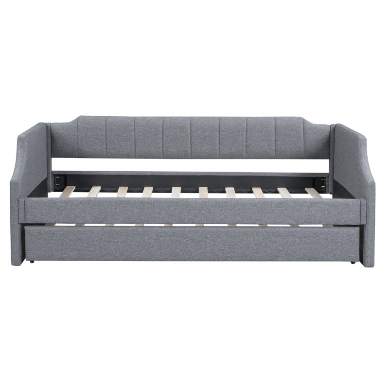 Claverack Upholstered Daybed with Trundle, Grey