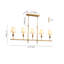 5 - Light Kitchen Island Linear Chandelier With Tapered Fabric Shades
