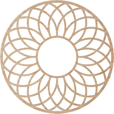 30"OD x 10 1/4"ID x 1/4"T Cannes Wood Fretwork Pierced Ceiling Medallion, Alder
