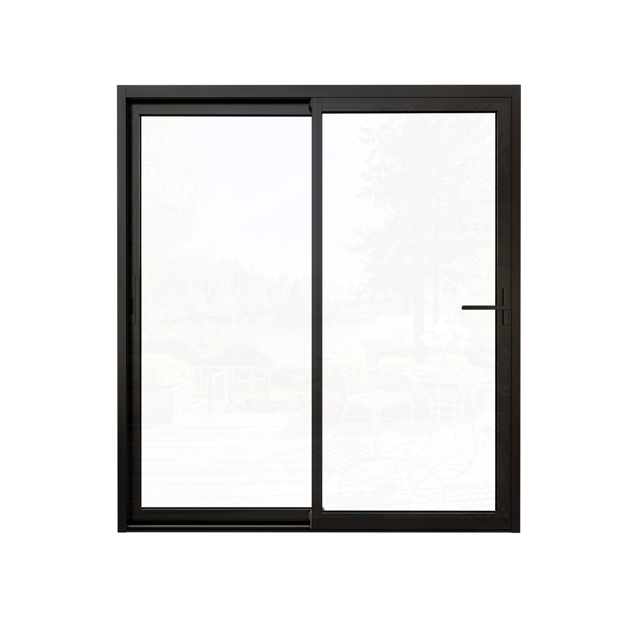 LumiAlloy Sliding Patio Door With Hardware Kit Black, Clear Glass ...