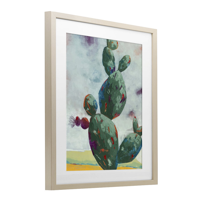 «Stand Tall Cacti», impression par Dianna Fritzler, H 16 po x l 13 po, Cadre de récolte en pin