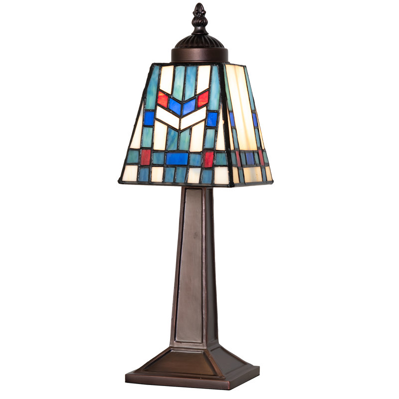 Table Lamp, Beige/Blue/Red