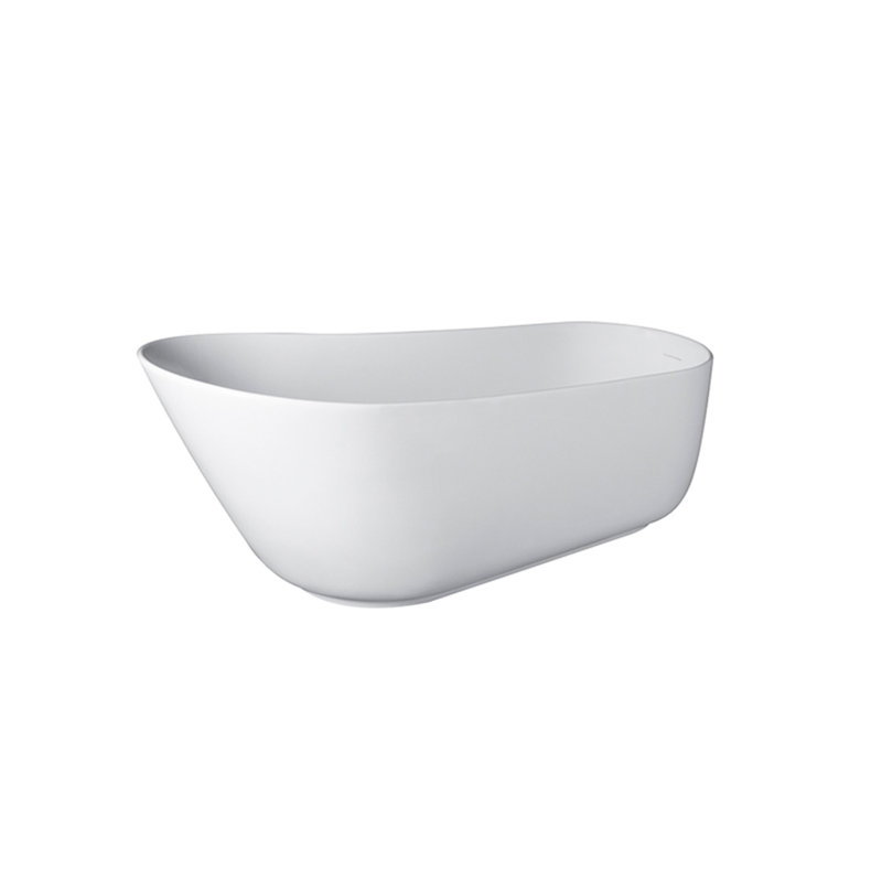 67-inch solid surface soaking bathtub with overflow for bathroom