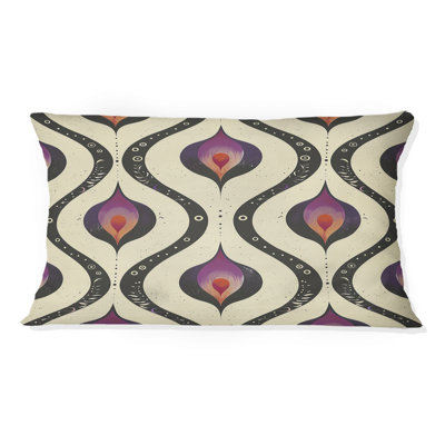 Coussin lombaire rose et noir quadrilobe Elegance