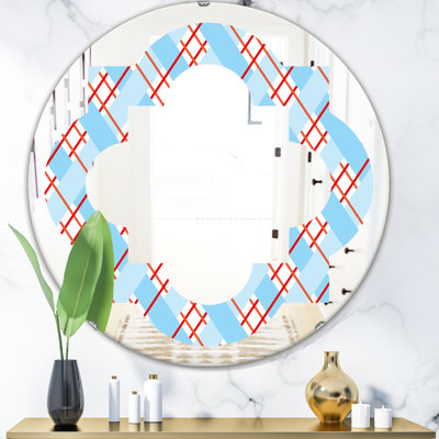 Miroir mural quadrillé éclectique sans cadre