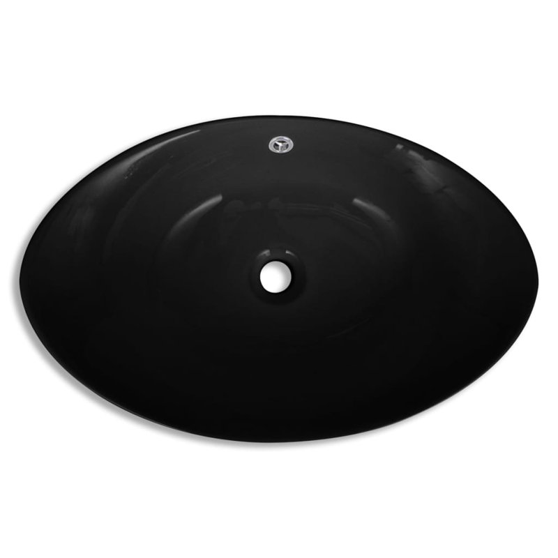 Metro Lane Marinette 590mm L x 385mm W Ceramic Oval Sink, Black