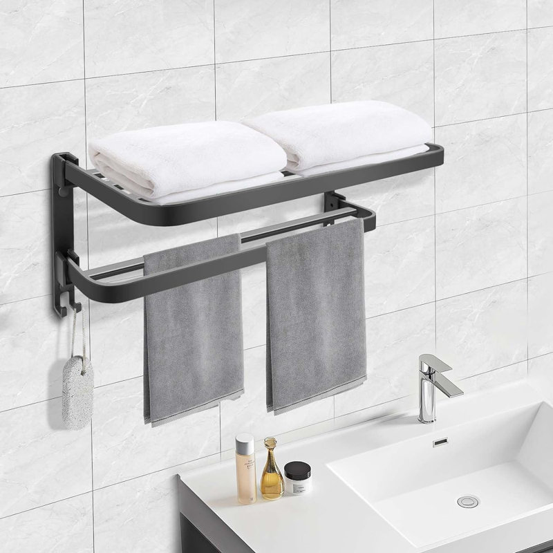 Porte-serviettes de salle de bain, H 6,6 po x l 24 po x P 8 po