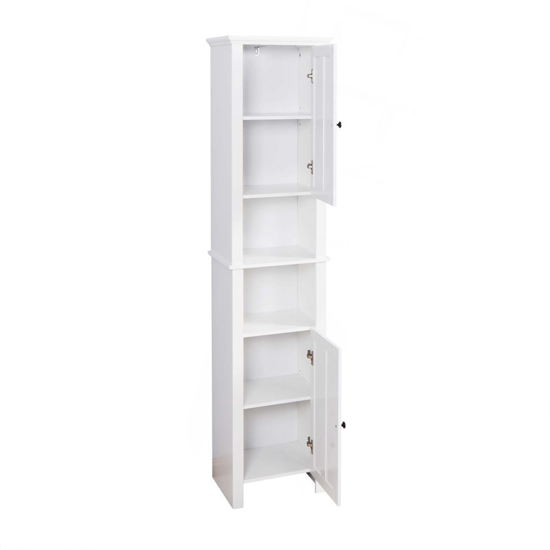 Armoire de rangement pour salle de bain avec 2 portes et salon en bois avec 6 tablettes