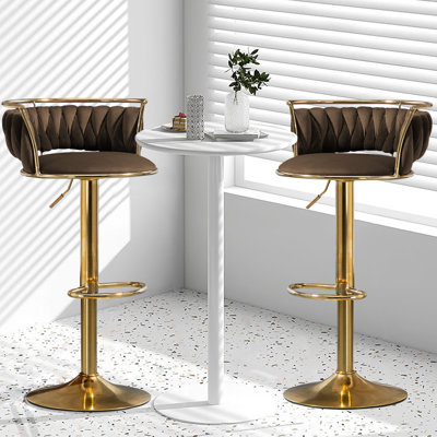 Tabouret de bar pivotant avec dossier Ginko