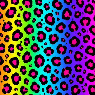Peel and Stick Wallpaper Square Rainbow leopard seamless Rainbow spots Rainbow Leopard Contact Paper Removable Self Adhesive Wall Mural Wall Decor for Bedroom Kitchen Cabinets 24in x 118in