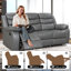 Lacreta Humes Faux Leather 3-Seater Manual Recliner Sofa, Oversized Reclining Couch, Independent Recline Seats Sofa Furniture for Living Room Home Theatre-103563009