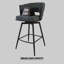 Ensemble de 2 tabourets de bar luxueux en suède tissé, pivotant sur 360 °, base en métal durable, idéal pour la cuisine et le bar-2018277907-2018277911