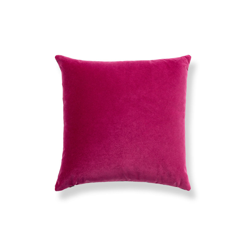 Wild Glamour Silk Pillow Cover & Insert, Red/Black/Fuchsia Animal Print, Square, 22" H x 22" W