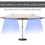Parasol de terrasse de 15 pi, acier rectangulaire, pare-soleil double face, manivelle sans effort, acier rectangulaire café, protection, manivelle simple,