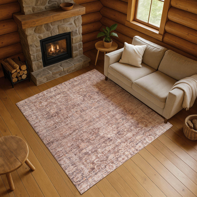 Premium Machine Washable Lubbers AMF1744 Global Rug, Rectangle 3' x 5'