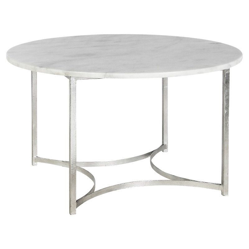 Table basse Web Frame, Marbre de Carrare, Feuille d'argent