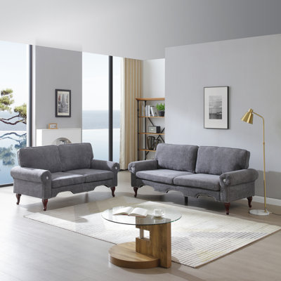 Ensemble de canapé modulaire 2 pièces avec coussins amovibles, ensembles de canapé convertible 5 places, canapé rembourré pour le salon, la chambre à coucher et les appartements