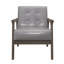 Chaise d'appoint - Siège capitonné à capitonnage capitonné gris de style Mid-Century