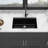 Quartz Kitchen Sink - 28" X 19" Black Granite Composite Workstation Undermount Kitchen Sink-116492934