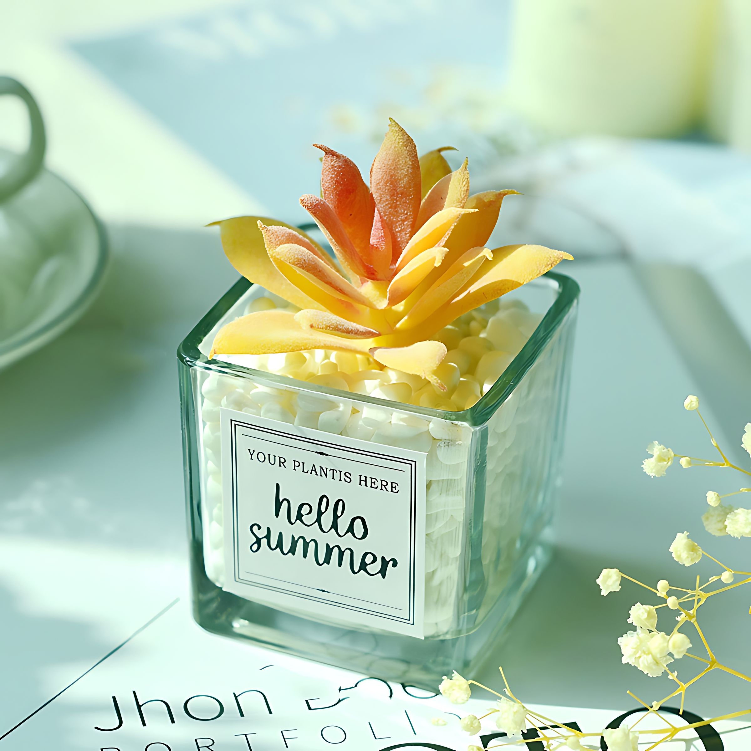 Primrue Nordic Simulation Green Plant Cactus Succulent Artificial Flower Decoration Ornament Living Room Decoration Office Desktop Small Potted Plant - Wayfair Canada