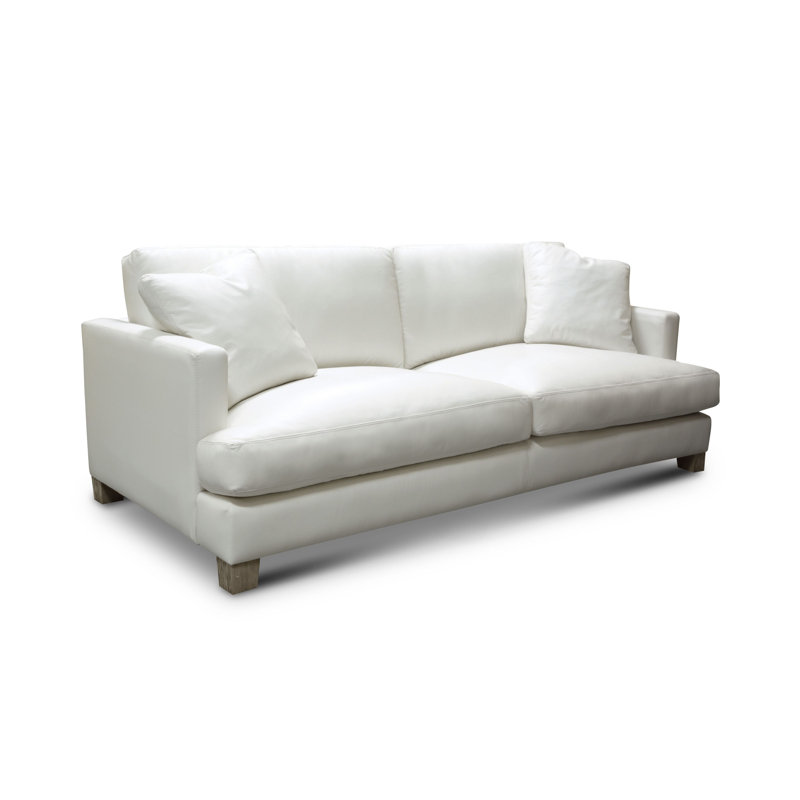 Classic White - Buttery Soft Leather 90" Sofa 