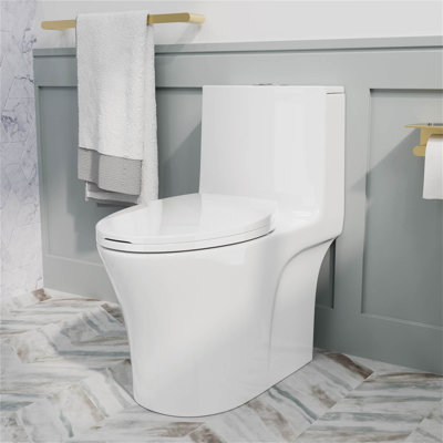 1.1gpf/1.6gpf Dual-flush Elongated One-piece Toilet with Comfort Height, Soft Close Seat & Lid