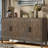 Accent Cabinet With 4 Doors Wood Sideboard Buffet Cabinet Console Table Credenza Buffet Table-111466511
