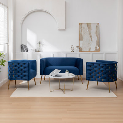 Cristen 3 - Piece Velvet Living Room Set