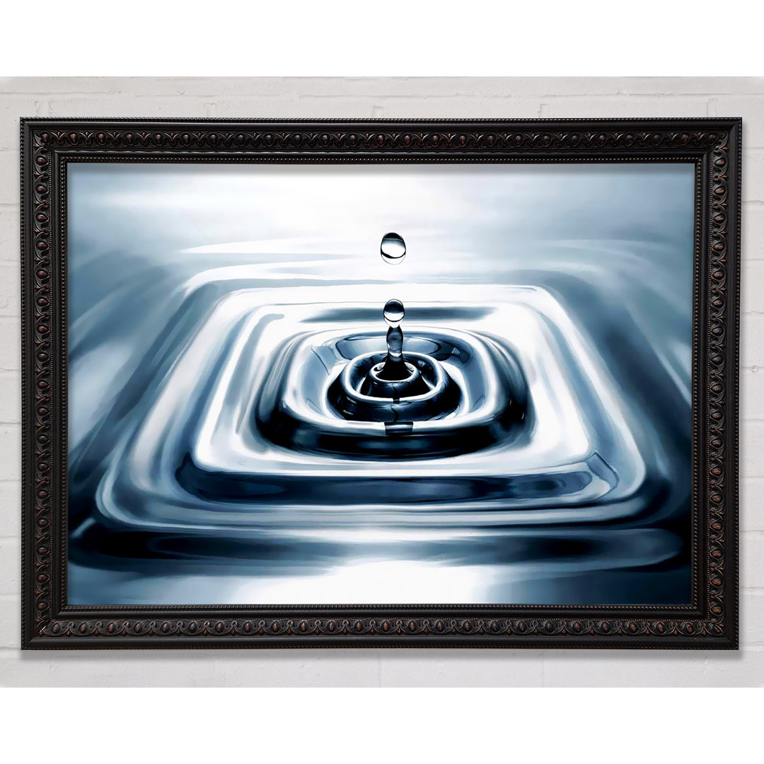 Gerahmtes Wandbild Silver Water Droplet