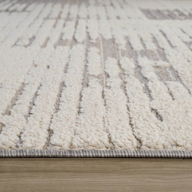 Tapis intérieur gris abstrait., Rectangle 3 pi 11 po x 5 pi 7 po