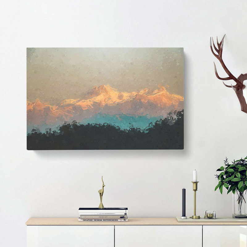 Mountains In Pokhara Nepal In Abstract - Wrapped Canvas Print, 35cm H x 50cm W x 3cm D