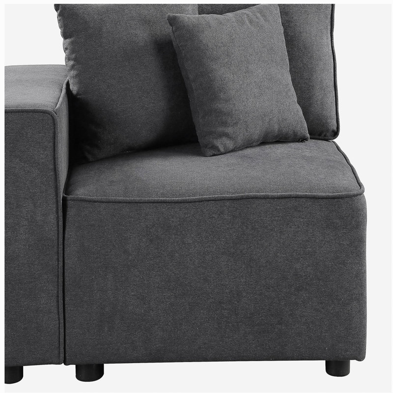 Fauteuil d'appoint gris à dossier gauche
