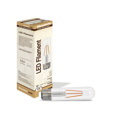 40W Equivalent T9 5" LED Filament Light Bulbs, E26 Base, Dimmable, Clear, 2700K Warm White