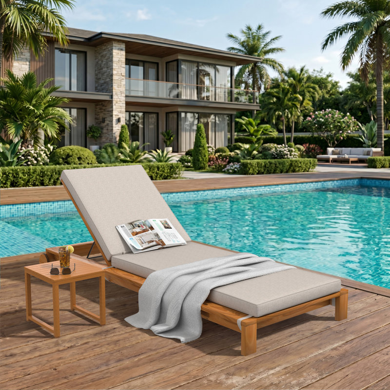 Sunbrella® Outdoor Chaise Cushion, 24" W x 73" D, Cast Silver