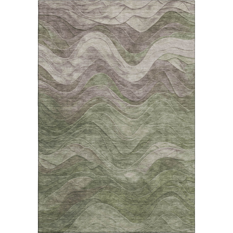 Premium Machine Washable Milardo AMF1700 Swirls Rug