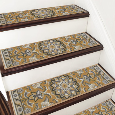 Tapis d'escalier pour tapis d'escalier en bois 8 po x 30 po antidérapants et réutilisables