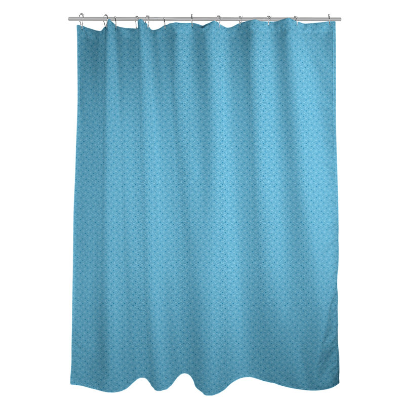 Rideau de douche simple hexagonal classique, Sarcelle / Bleu, Classic Hexagonal