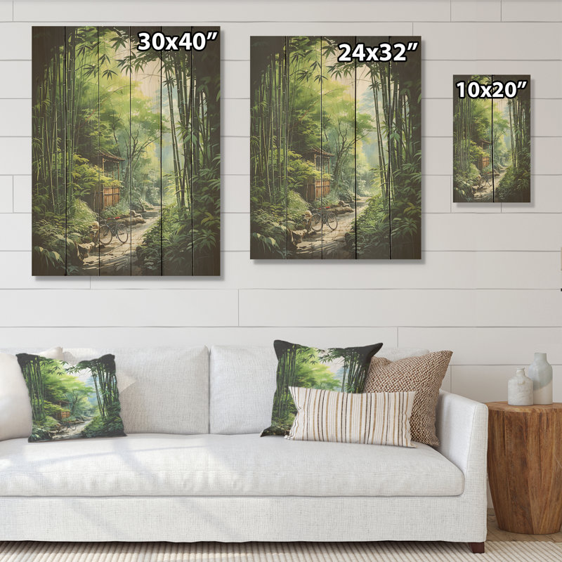 «Jade Journey Green Forest - Jungle Wood», art mural sur bois de pin naturel, H 20 po x l 10 po