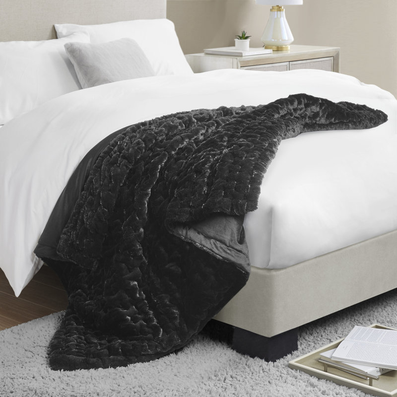 Couverture chauffante Plush to Berber, Noir