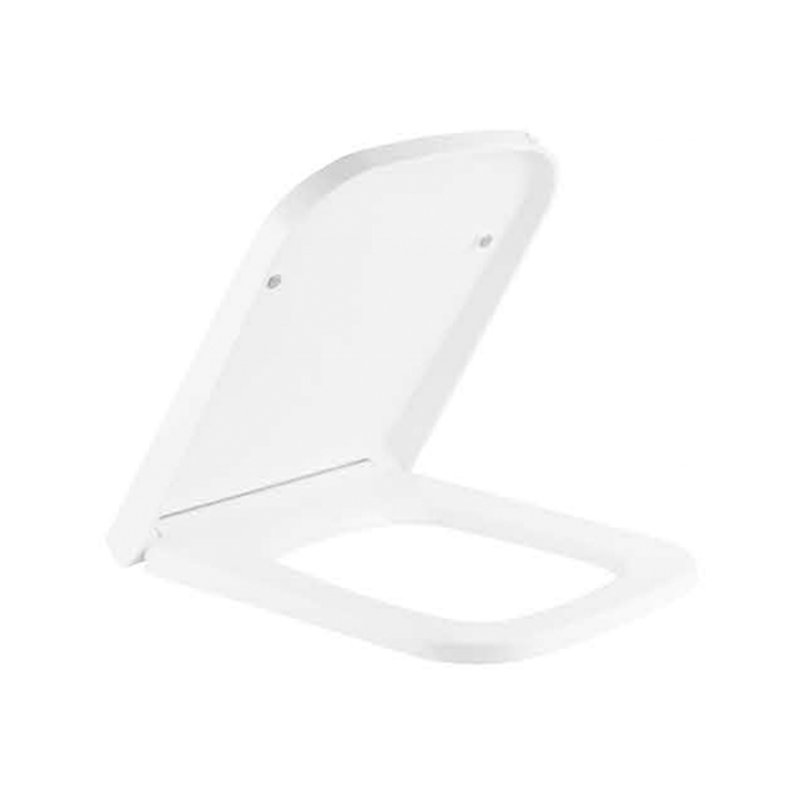 Siège de toilette blanc 18 po x 14 po avec couvercle à fermeture douce KDK Home, accessoire de toilette UF avec fermeture silencieuse