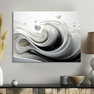 Liquid Bliss Swirls Black And White I - Abstract Spirals Wall Decor