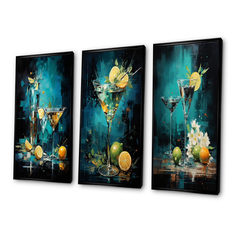 Vesper Vibrance Twilight Cocktail, Cadre flottant noir, H 40 po x l 60 po