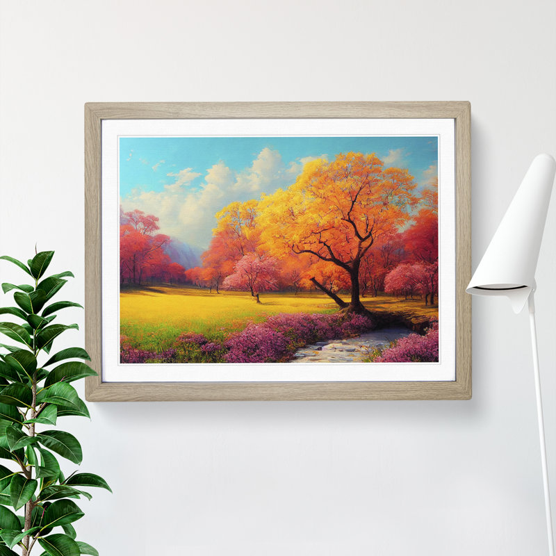 Spring Forest Landscape Vol.1 - Framed Print, 25cm H x 34cm W x 2cm D, Oak