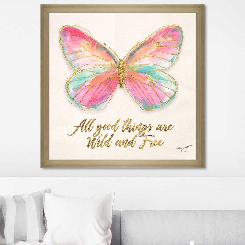 Wild and Free (Square) par By Jodi - impression, Encadrement champagne, H 31,5 po x l 31,5 po x P 1 po